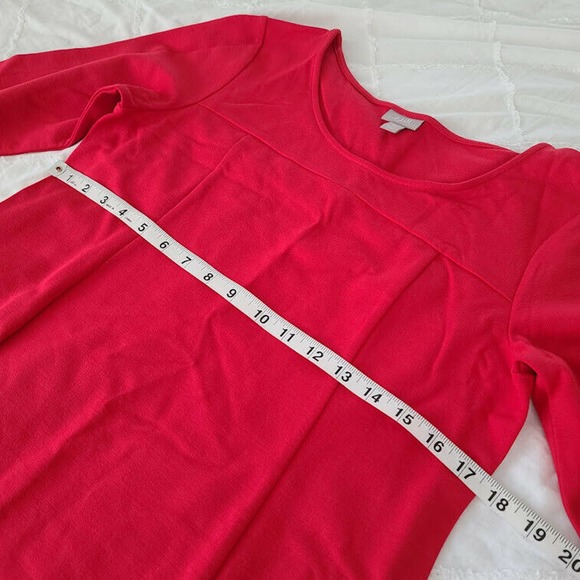 J. Jill Dress Red Shift Small Petite 3/4 Sleeve Comfort Stretch Classic A-Line - Picture 7 of 9